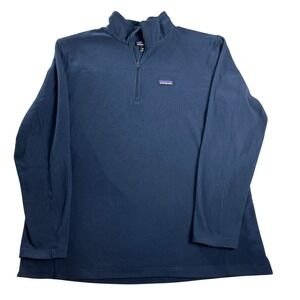 Patagonia Micro D Quarter Zip Fleece Pullover Navy Blue Mens XXL